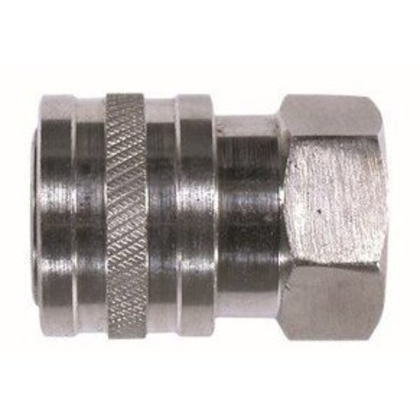 Midland Metal High Pressure Coupler, Straight Through, 14 Female Inlet, 14 Female Outlet, 6000 psi Pressure, 2 86035SS